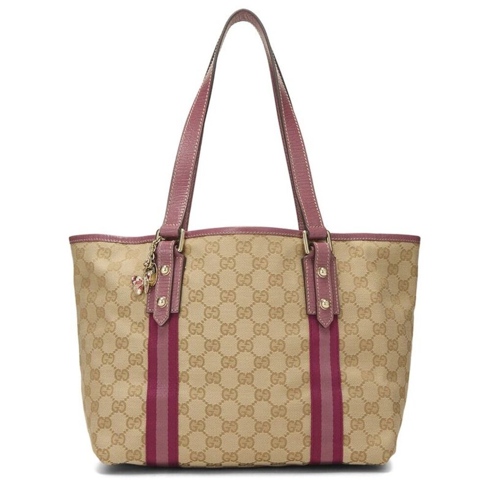 Gucci Pink Canvas & Leather Jolicoeur Tote Small (Authentic Pre-Loved)